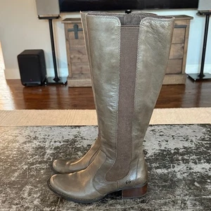 Born Olive Green Full Zip Leather Riding Boots Size 9/40.5 - Picture 1 of 8