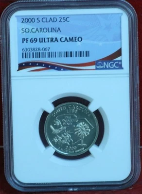 Uncirculated 2000-S South Carolina Clad State Quarter NGC OF 69 Ultra Cameo - Image 1 of 2