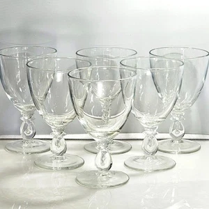 6 vasos de agua Heisey Lariat 5,75" copas de té helado elegante vidrio años 40 de colección - Imagen 1 de 9