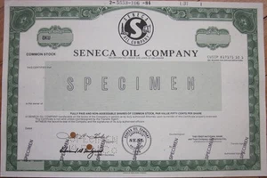 Certificado de stock de muestras de Seneca Oil Company, pozo de perforación petrolera - Imagen 1 de 1