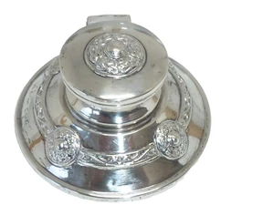 Antique Sterling Silver Inkwell Celtic Knot Henry Matthews c1912 Desk Top - Picture 1 of 14