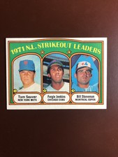 1972 Topps NL 1971 Strikeout Leaders Tom Seaver/Fergie Jenkins/Bill Stoneman !