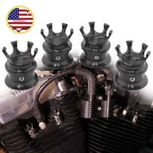 Head Bolt Topper Cover Cap Engine Cover Crown Black Trim Fit For Harley Twin Cam - Picture 1 of 12