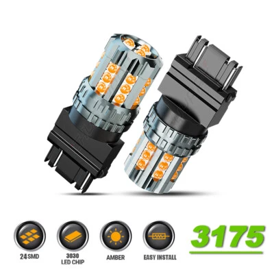 Par de luces de giro LED ámbar 3030 SMD para Dodge Ram 1500 2500 3500 3000K Foto 1 de 4