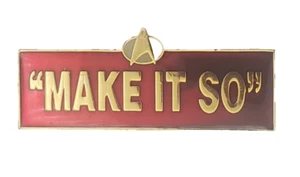 Pin esmaltado vintage 1989 Star Trek Next Generation Pickard Make It So - Imagen 1 de 4
