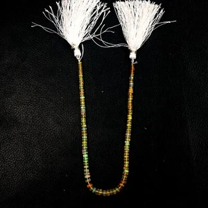 9 Inch Strand 2-4 MM Beads Natural Ethiopian Opal Smooth Rondelle Gemstone Beads - Picture 1 of 5