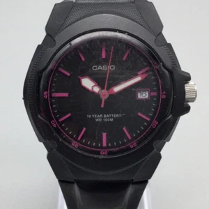 Vintage Casio Watch Women 42mm Black Pink 2719 LX-610 Date 100M Round Dial - Picture 1 of 17