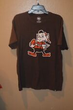 47 BRAND NFL FOOTBALL CLEVELAND BROWNS DOUBLE SIDED T SHIRT LRG BROWNIE THE ELF!