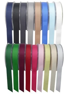 Grosgrain Ribbon Reels Full Rolls 50/20 Meter Plain Width 3-40mm Craft Wrap Gift - Picture 1 of 19
