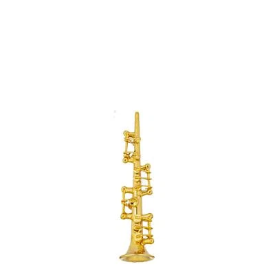 Dolls House Gold Sopranino Saxophone Brass Music Room School Musician Instrument - Image 1 of 4