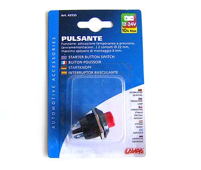 LAMPA 45555 Starter Pulsante Interruttore 12-24V 10A Massimo Supporto Foro M22 X - Immagine 1 di 4
