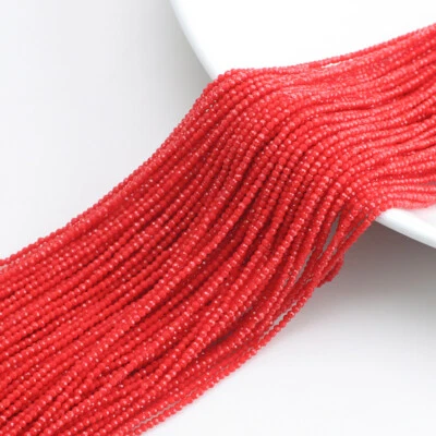 Cuentas redondas facetadas de vidrio diminutas de 10 hebras y 2 mm pequeñas cuentas espaciadoras sueltas 190 un./strd Foto 1 de 4