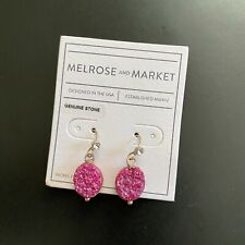 Melrose & Market Pink Rock Earrings Gold Dangle