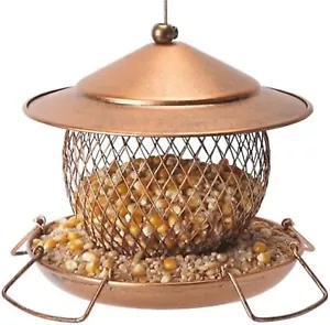 Metal Bird Feeder for Outdoors Hanging,Squirrel Proof Wild Bird Feeders Yellow - Picture 1 of 5