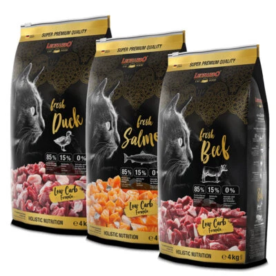 Je 4 kg = 12 kg Leonardo fresh Meat Salmon, Beef und Duck Trockenfutter - Bild 1 von 2