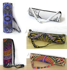 5 Pc. Wholesale Lot Yoga Mat Bag Printed Mat Carrier Bags With Shoulder Strap - Picture 1 of 6
