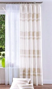 Dekoschal, mit Kräuselband, Farbe Weiss, Design Blätter und Ranken, Transparent, - Bild 1 von 20