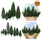 52pcs Model Pine Trees Green Plastic for Christmas Village O HO TT N Gauge BE