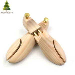 Shoe Trees Adjustable Twin Tube Men Women New Zealand Pine Wood Stretcher - Picture 1 of 18