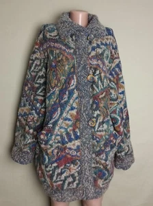 MISSONI Vintage 80s Floral Wool Mohair Alpaca Double-sided Coat Size S - Picture 1 of 13