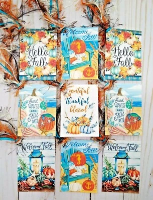 9 Coastal Fall~Hecho a mano~Etiquetas de regalo~Libro de recortes~Diarios basura~Fiestas~Artesanías Foto 1 de 3