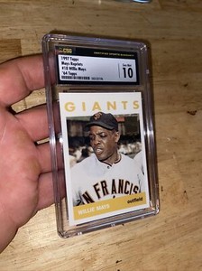 Willie Mays CSG 10 Baseball Card Gem Mint Topps Vintage Giants Collector 1997