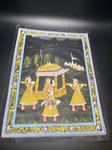 Indian Painting On Cloth - Hand Painted - 12.5” X 9.5” - Picture 1 of 11
