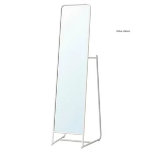 IKEA - Standspiegel weiß mit Hakenleiste der Rückseite B 48 x L 53 x H 160 cm - Bild 1 von 2