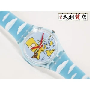 Swatch The Simpsons Collaboration Model Angel Bart So28Z115 Unisex Rubber Sky Bl - Picture 1 of 6