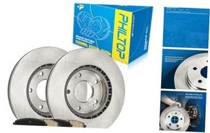 11 inch (280 mm) Front Vented Disc Brake Rotors + Ceramic Pads Kit Compatible - Picture 1 of 8