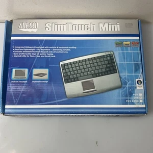 ADESSO Mini SLIMTOUCH TOUCHPAD USB Keyboard Silver with Black Keys AKB-410US B1 - Picture 1 of 24