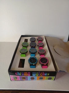 Box Of 10 Chroma Watches With Neon Silicone Bands. Various Colors. New!! - Picture 1 of 9