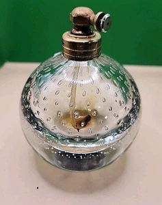 Vintage Glass Perfume Bottle Atomizer With Captured Bubbles, No Bulb, From Czech - Picture 1 of 3