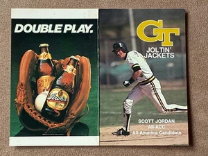 CBB 1985 GEORGIA TECH YELLOW JACKETS College Baseball Schedule SCOTT JORDAN - Picture 1 of 2