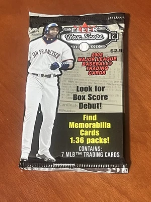 2002 Fleer Box Score Baseball Unopened Pack (7 Cards) - Image 1 of 2