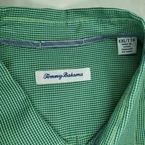 Tommy Bahama Mens XXL Green/Blue Check Long Sleeve Button Up Shirt - Picture 1 of 9
