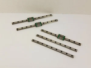 (5) Lote de rieles guía lineal HIWIN 7"+ talla 9 MGNR9C con (3) bloques de carro MGN9CC - Imagen 1 de 9