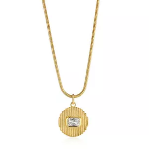 Collar Colgante Redondo Luv Aj Le Signe con Juego Bezet CZ en Chapado en Oro - Imagen 1 de 6