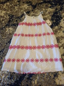 Neu mit Etikett Crown & Ivy Mädchen Größe M Kleid ärmellos weiß & rosa Blumen  - Bild 1 von 4