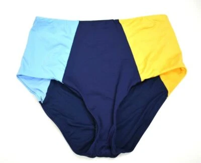 Mossimo Womens Navy Block Party High Waist Bikini Bottom Lined Stretch $27 S - Image 1 of 4