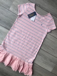 Ralph Lauren Polo Girl's Pink S3 Concept Striped Dress - Age 8-10 (M) - New Tags - Picture 1 of 11