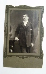 Antique Portrait Handsome Man CDV Carte Photo Victorian Gentleman Suit Moustache - Picture 1 of 3