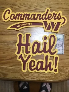 WASHINGTON COMMANDERS, HAIL YEAH, 3D WOOD ART - Picture 1 of 4