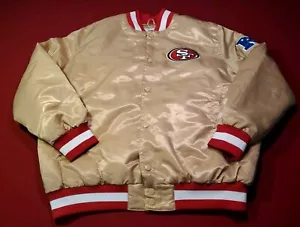 NFL Starter Jacket Gold Satin SAN FRANCISCO 49ers XxL ottime condizioni - Foto 1 di 9