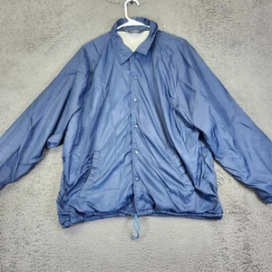Vintage 80s 90s Sears Coach Jacket Snap Front Lightweight Lined Blue XL - Picture 1 of 8