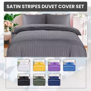 Luxury Stripes Bedding Set Duvet Cover Set Quilt Covers Single Double King Size - Picture 1 of 45