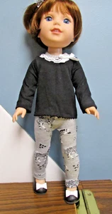 Zebra Leggings Set made to fit 14.5" Wellie Wishers dolls 4+ - Picture 1 of 4