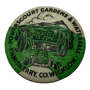 ENNISKERRY Co WICKLOW Ireland Pinback Button Powerscourt Gardens Vintage - Bild 1 von 4