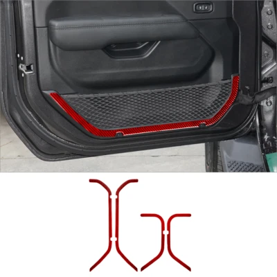 Cubierta de almacenamiento de puerta de fibra de carbono roja para Jeep Wrangler JL Gladiator Foto 1 de 4