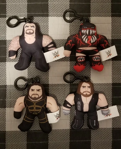 2017 WWE Jakks Mini Wrestling Buddies Plush Keychain Set Undertaker Styles Balor Cover
